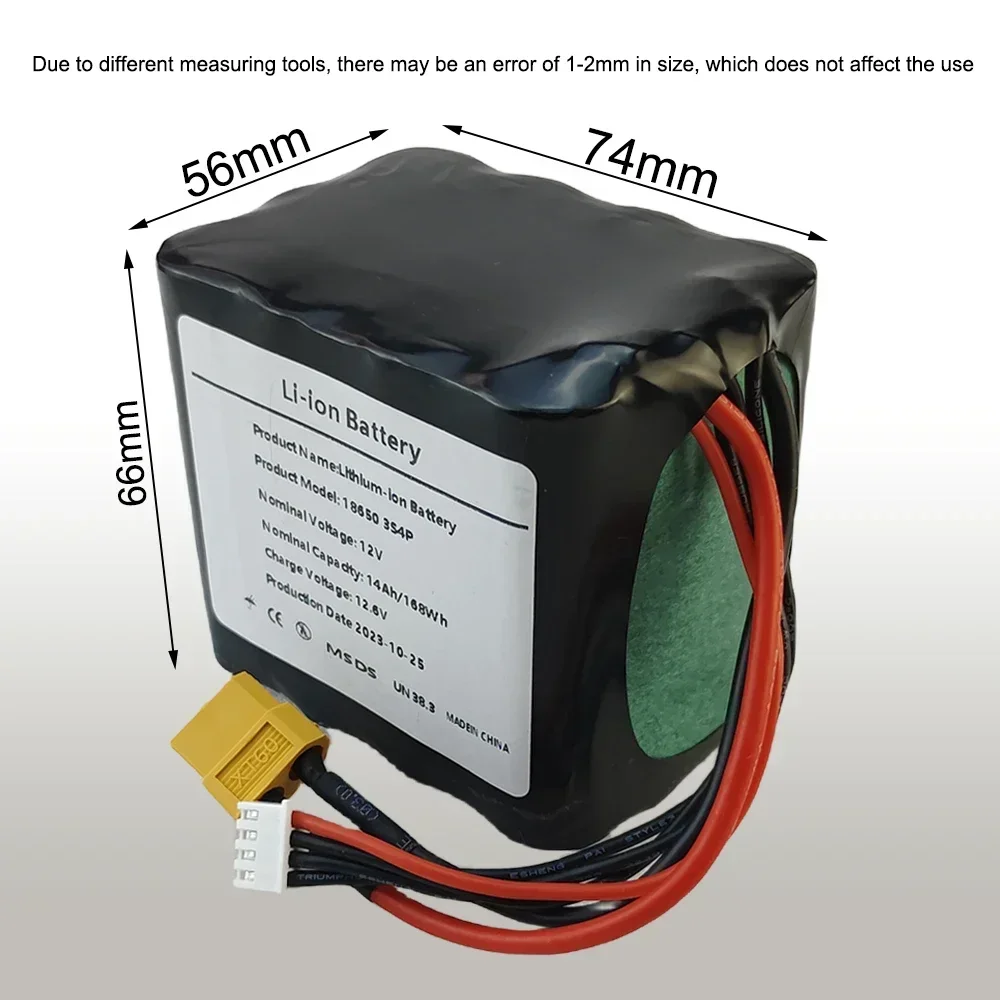 12V 14000mAh 3S4P Battery Pack - Drone Battery Bag review and price